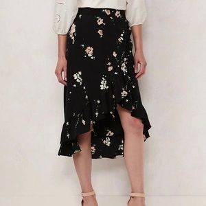 LC Lauren Conrad Floral Wrap Midi Skirt